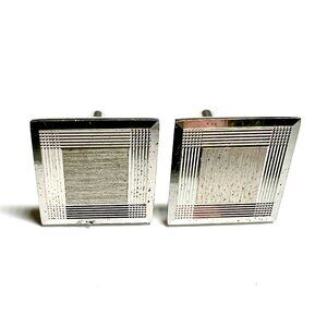 VINTAGE SWANK SILVER TONED CUFFLINKS